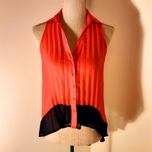 San Joy red & black sheer high low top small
